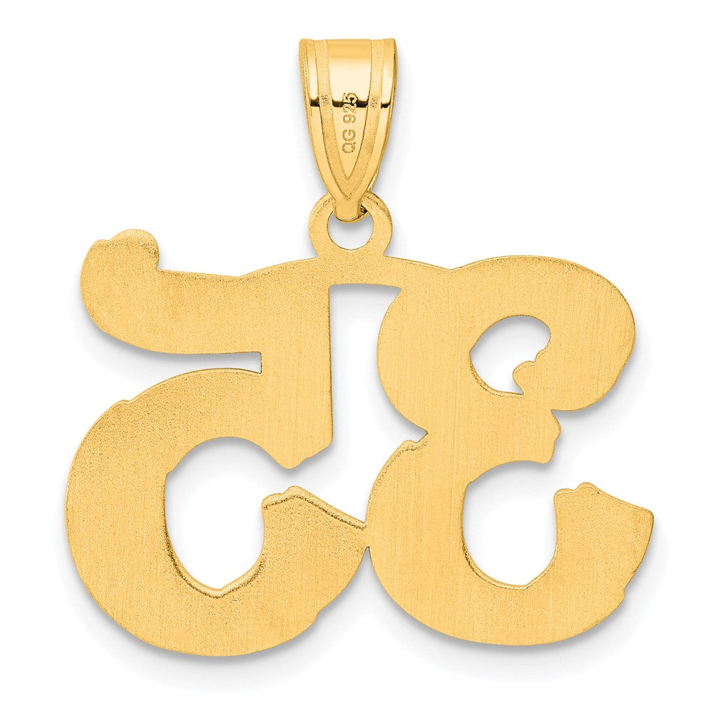 14k Polished Etched Number 35 Pendant