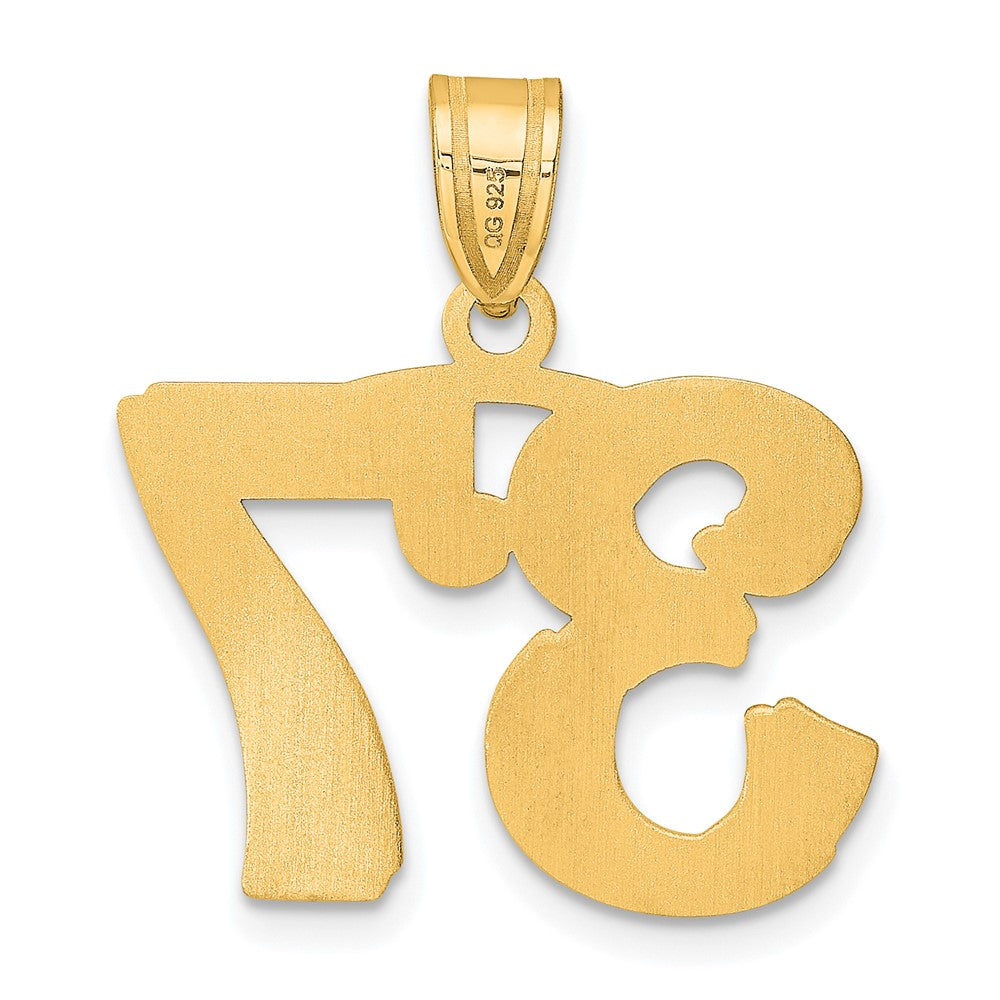 14k Polished Etched Number 37 Pendant