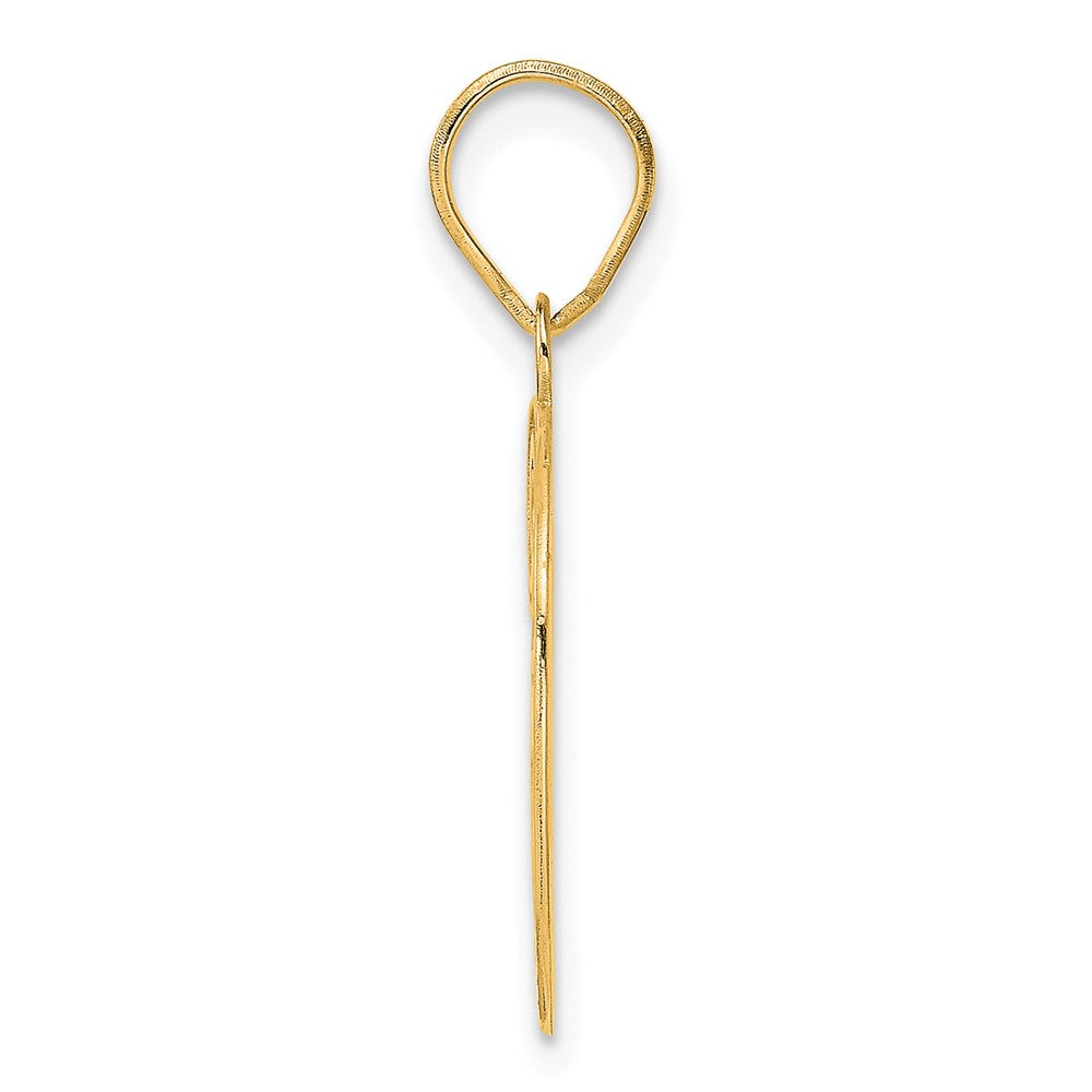 14k Polished Etched Number 39 Pendant