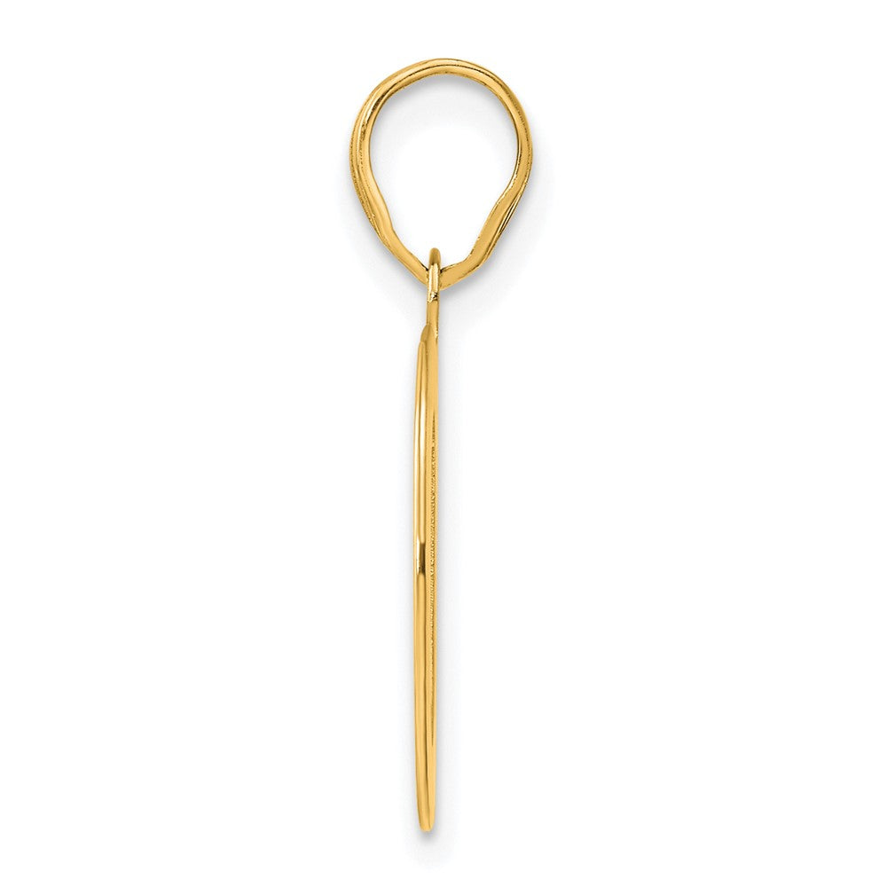 14k Polished Etched Number 40 Pendant