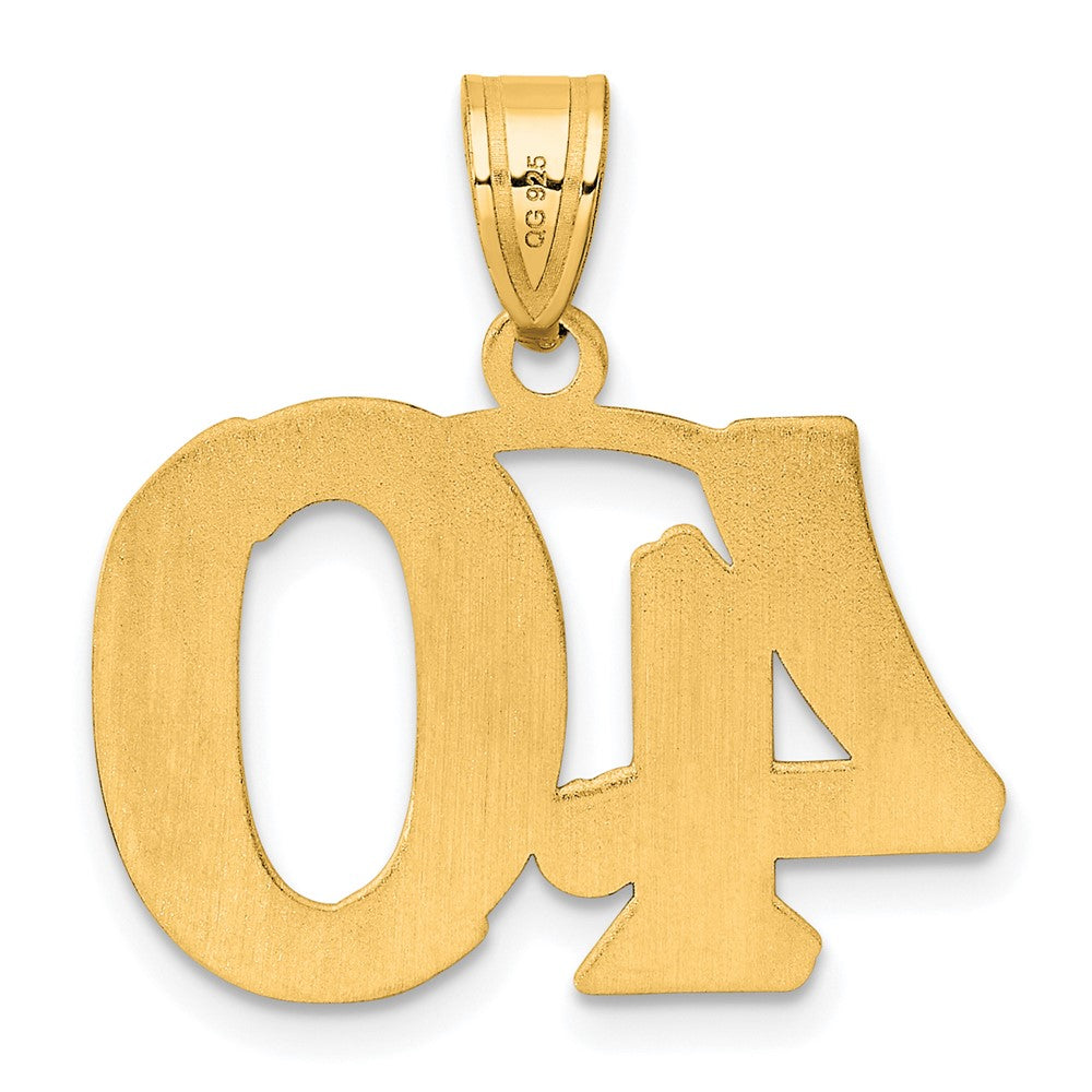 14k Polished Etched Number 40 Pendant