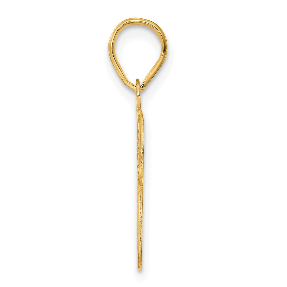 14k Polished Etched Number 43 Pendant