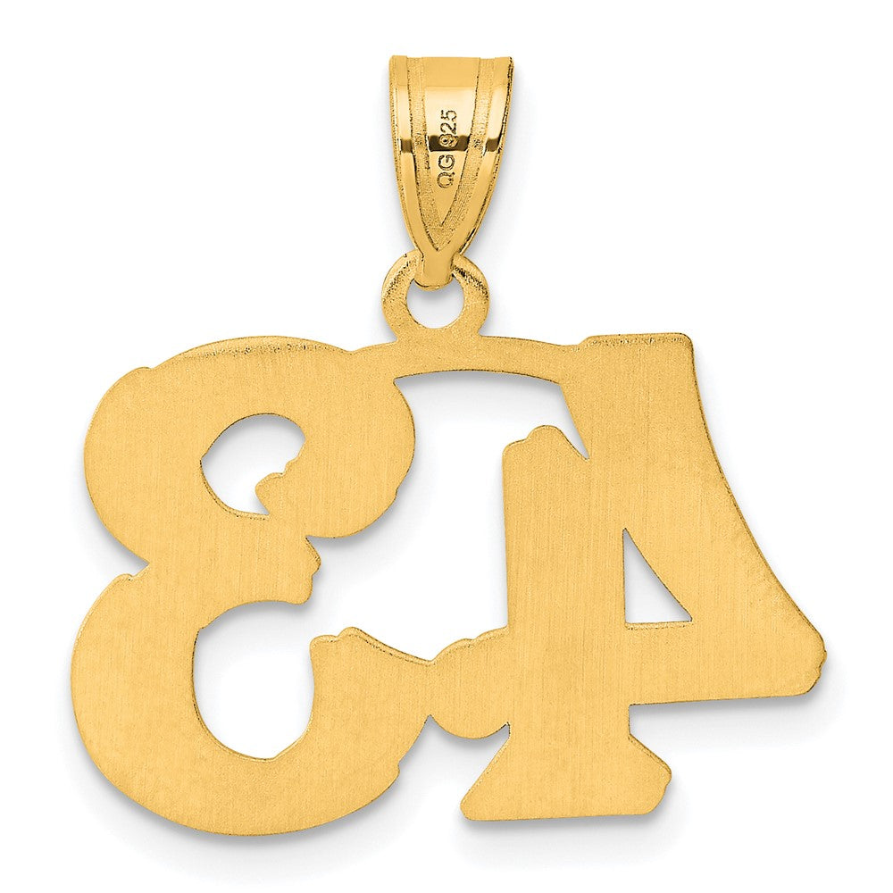 14k Polished Etched Number 43 Pendant