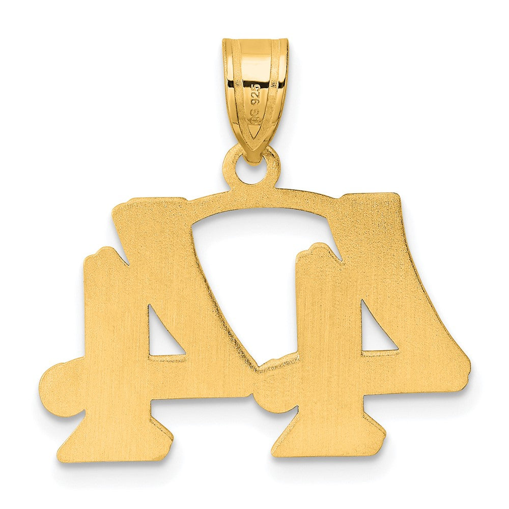 14k Polished Etched Number 44 Pendant