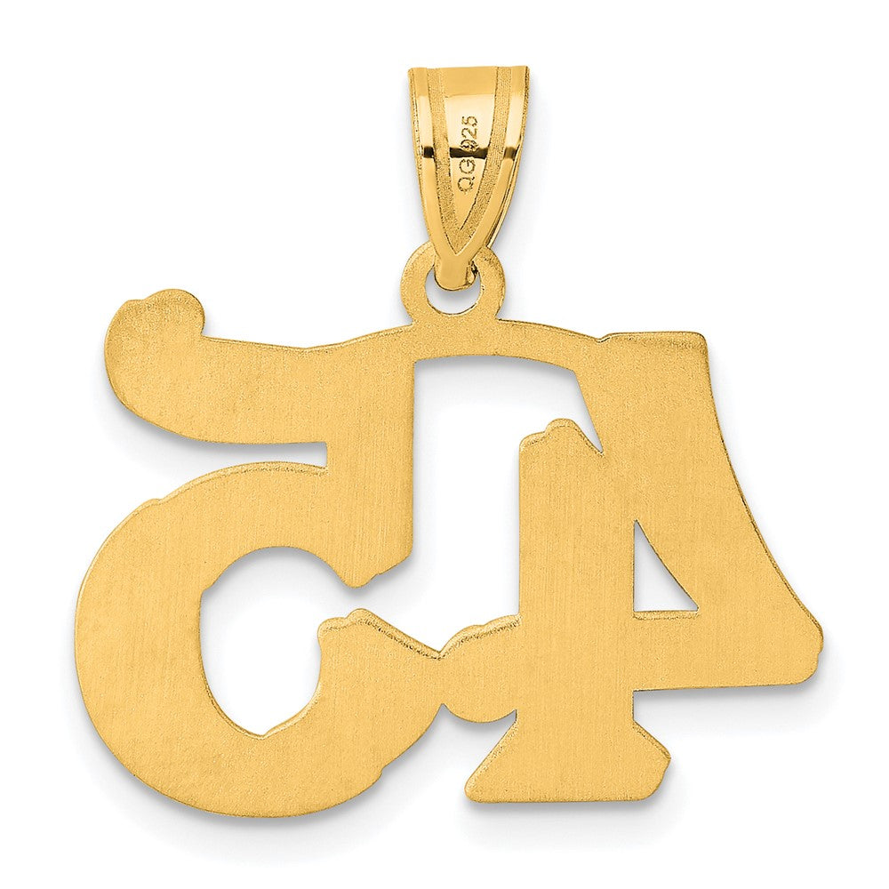 14k Polished Etched Number 45 Pendant