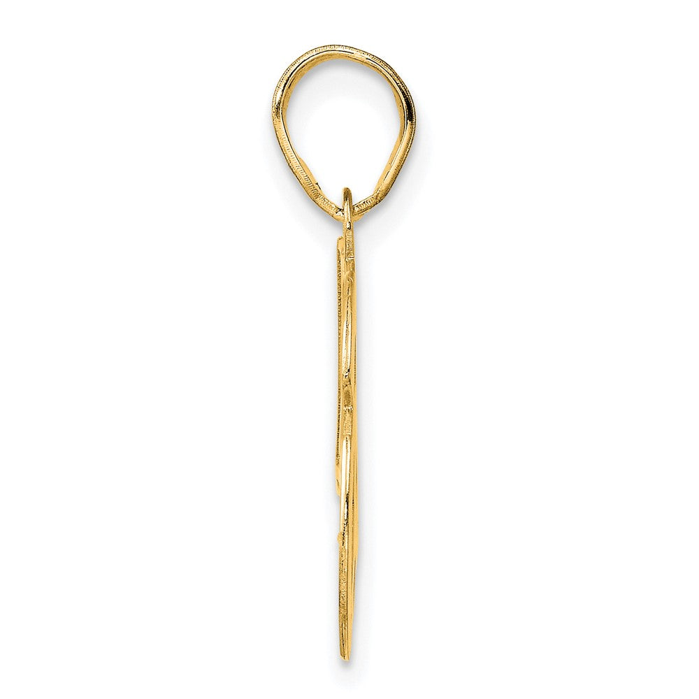 14k Polished Etched Number 46 Pendant