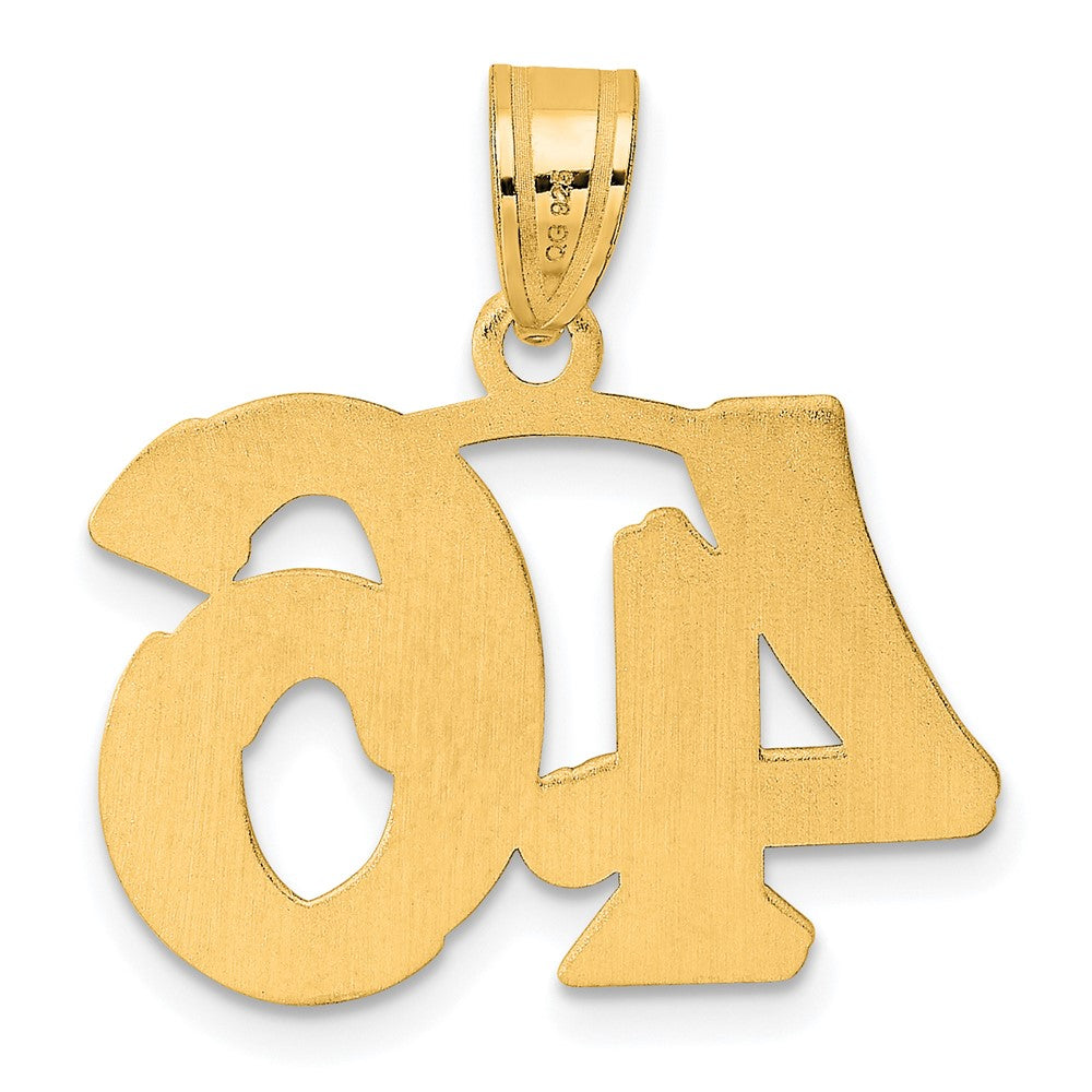 14k Polished Etched Number 46 Pendant