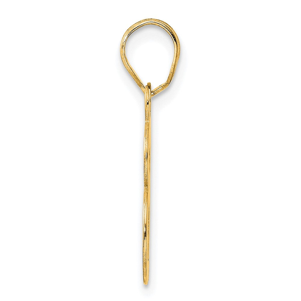 14k Polished Etched Number 48 Pendant