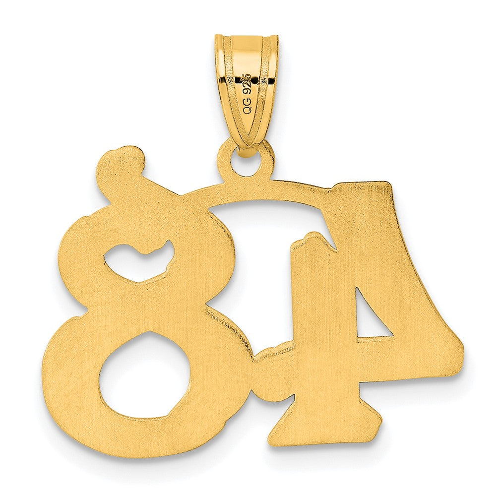 14k Polished Etched Number 48 Pendant