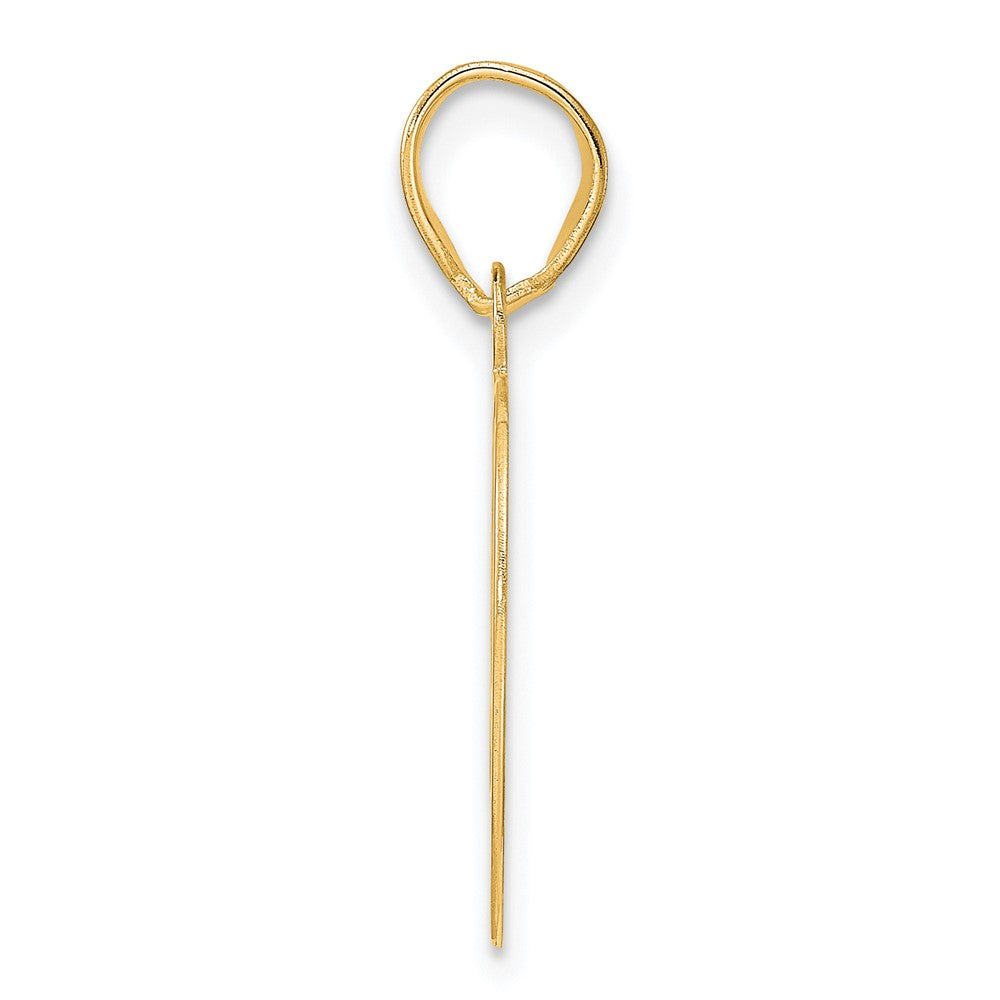 14k Polished Etched Number 49 Pendant