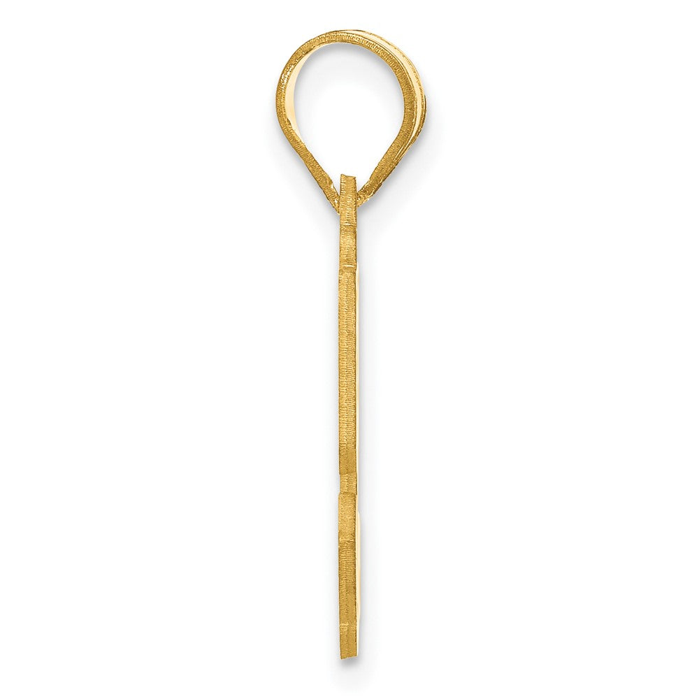 14k Polished Etched Number 52 Pendant