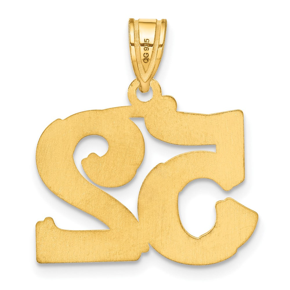 14k Polished Etched Number 52 Pendant