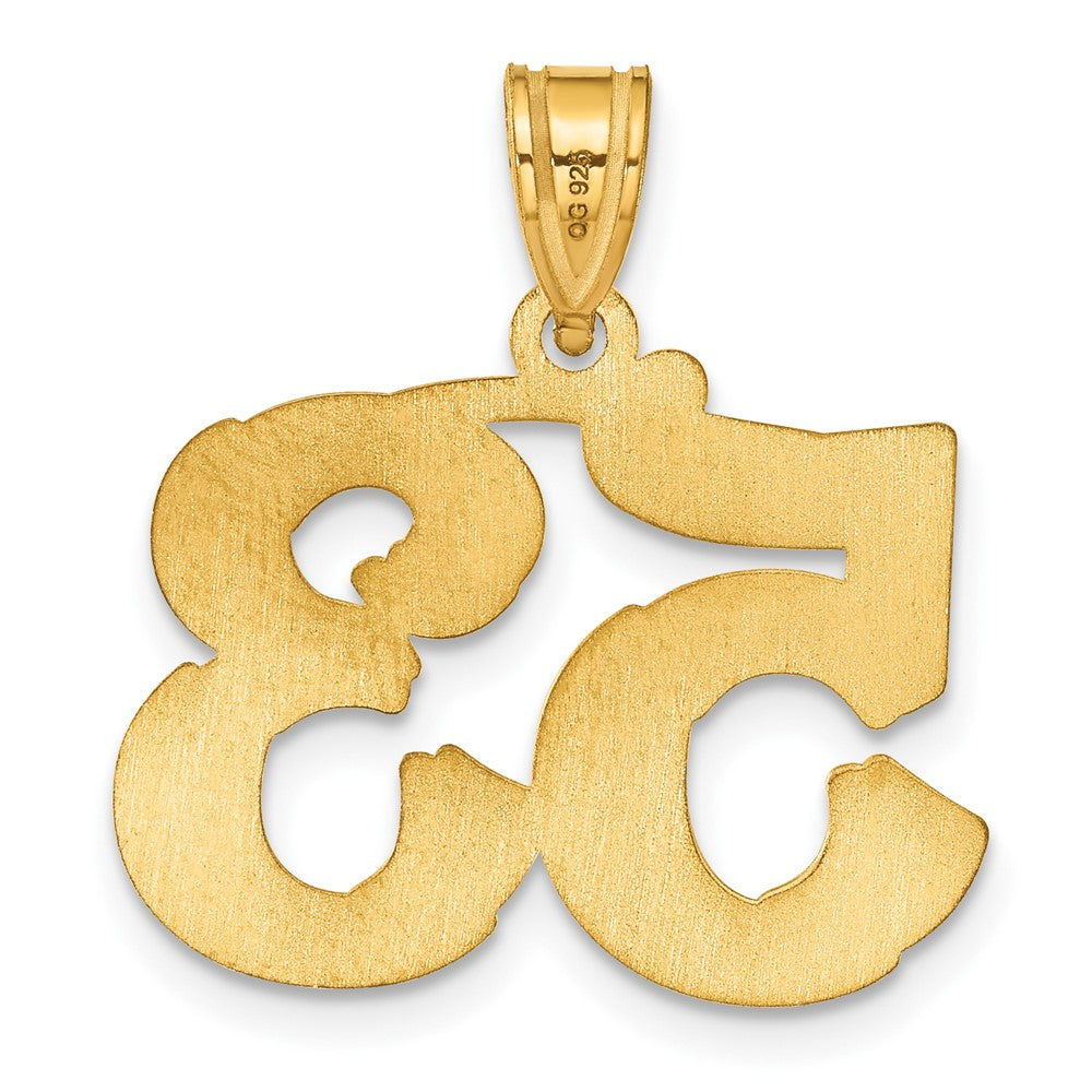 14k Polished Etched Number 53 Pendant