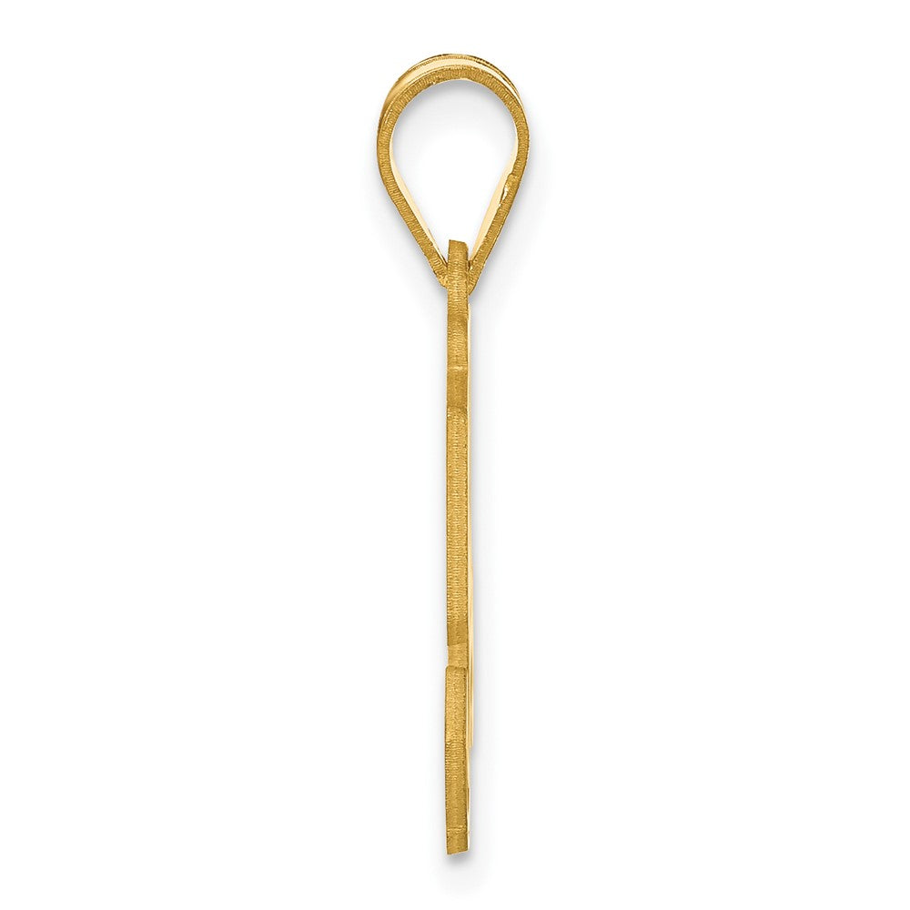 14k Polished Etched Number 54 Pendant