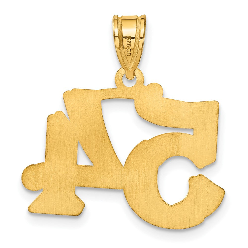 14k Polished Etched Number 54 Pendant