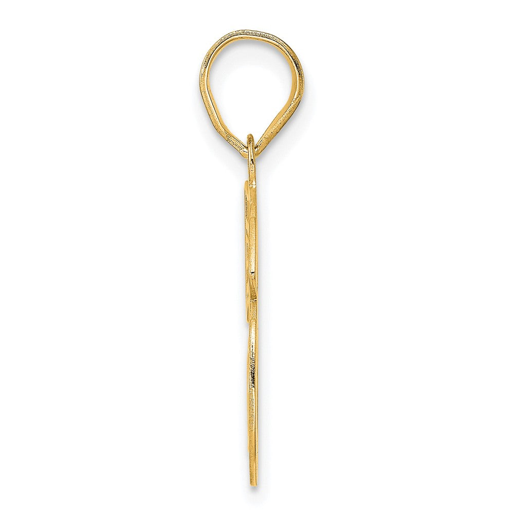 14k Polished Etched Number 56 Pendant