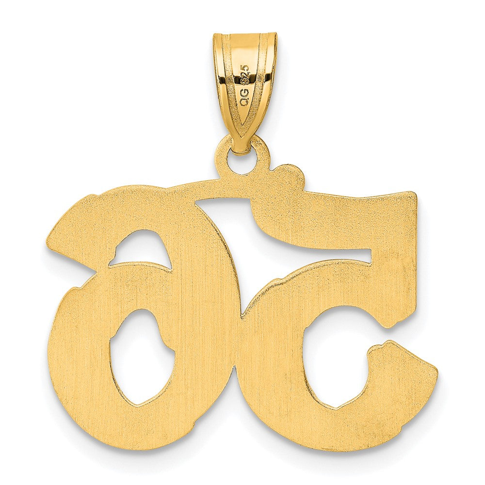 14k Polished Etched Number 56 Pendant