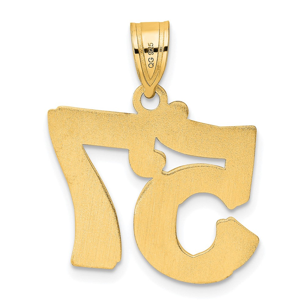 14k Polished Etched Number 57 Pendant