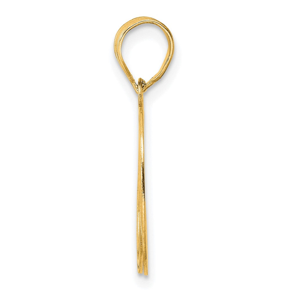 14k Polished Etched Number 60 Pendant