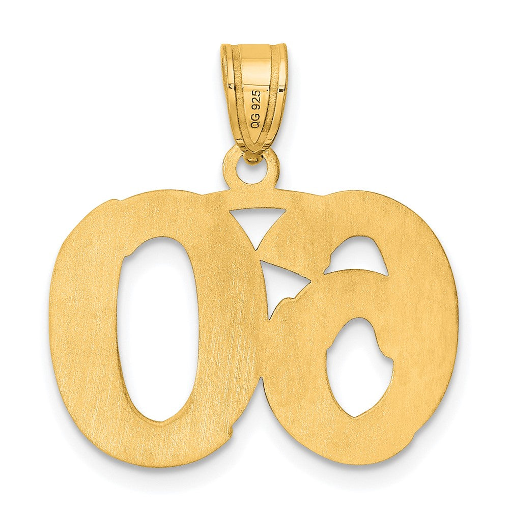 14k Polished Etched Number 60 Pendant