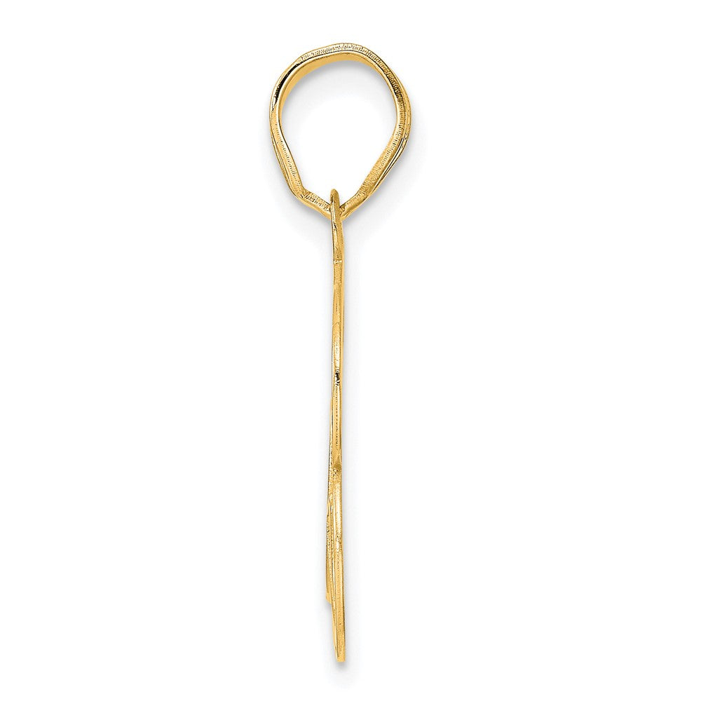 14k Polished Etched Number 63 Pendant