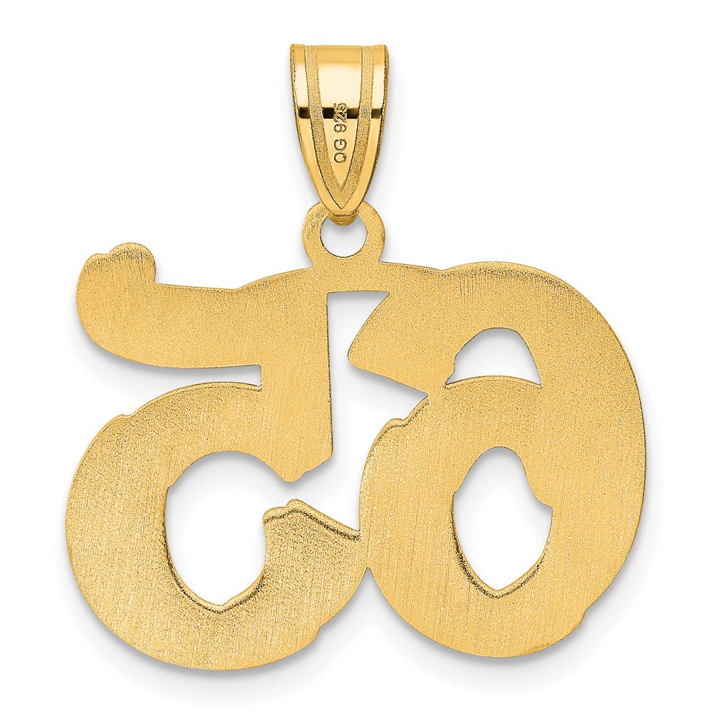 14k Polished Etched Number 65 Pendant