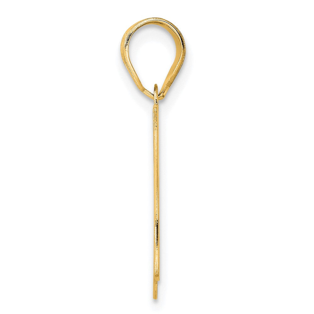 14k Polished Etched Number 67 Pendant
