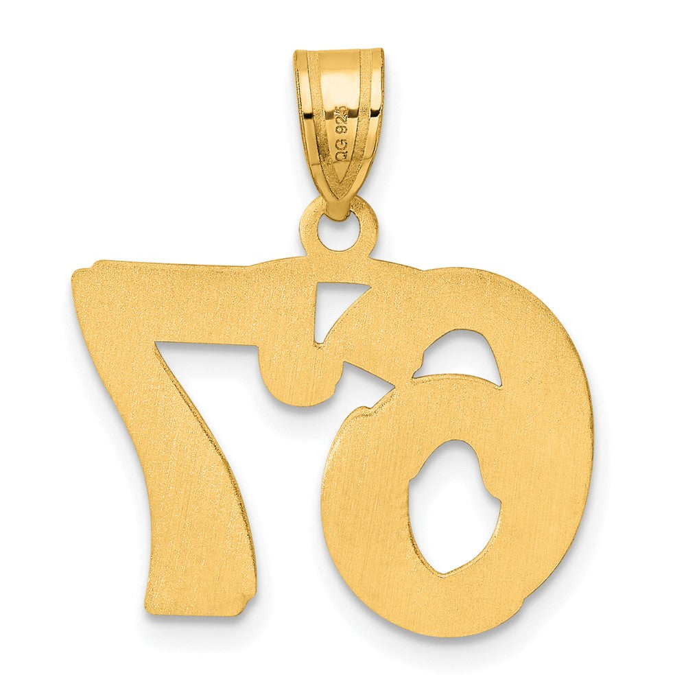14k Polished Etched Number 67 Pendant