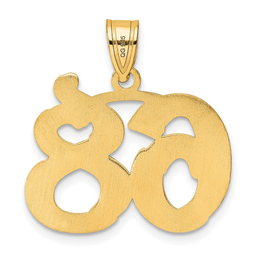 14k Polished Etched Number 68 Pendant
