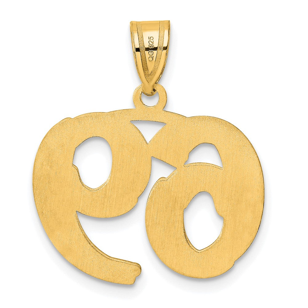14k Polished Etched Number 69 Pendant