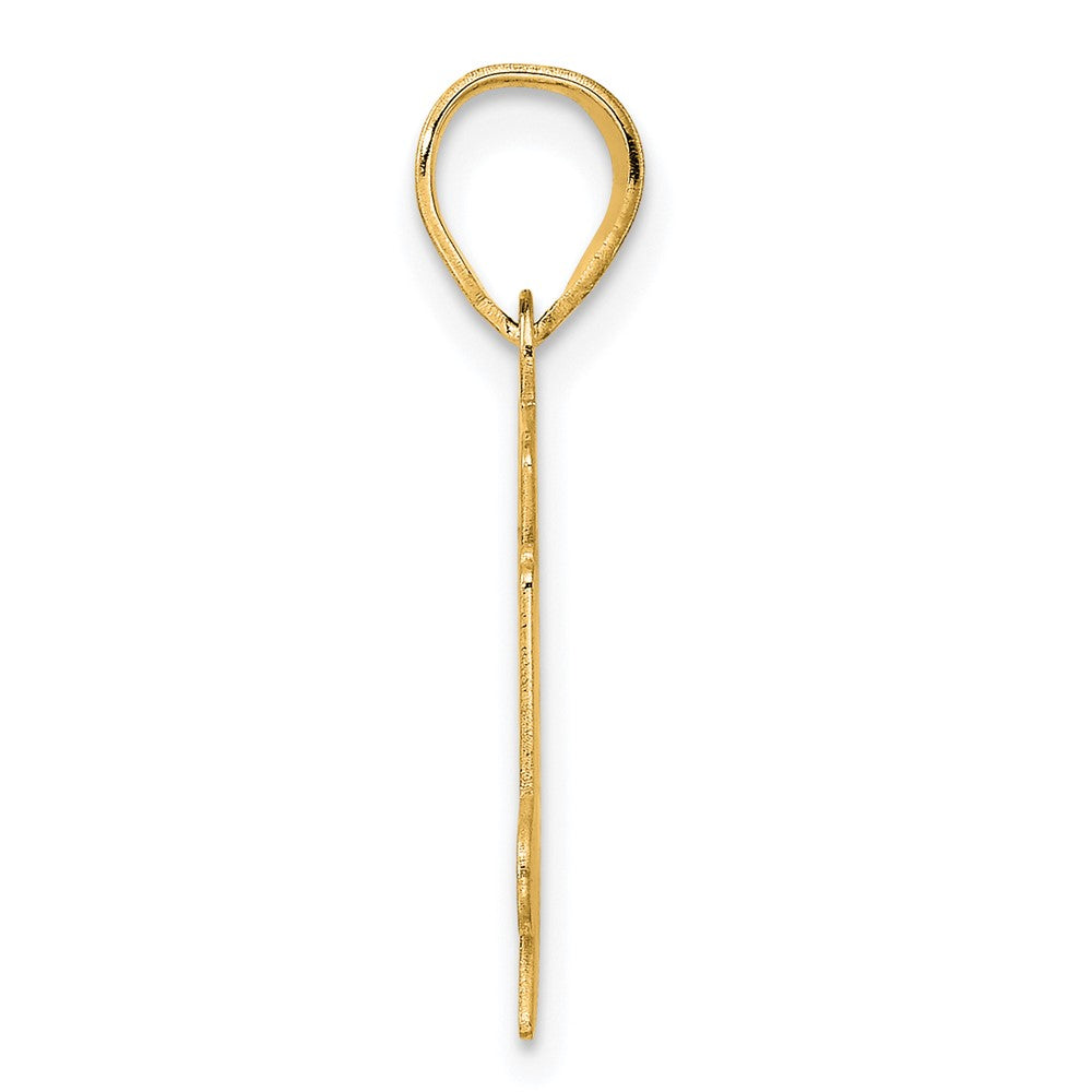 14k Polished Etched Number 74 Pendant