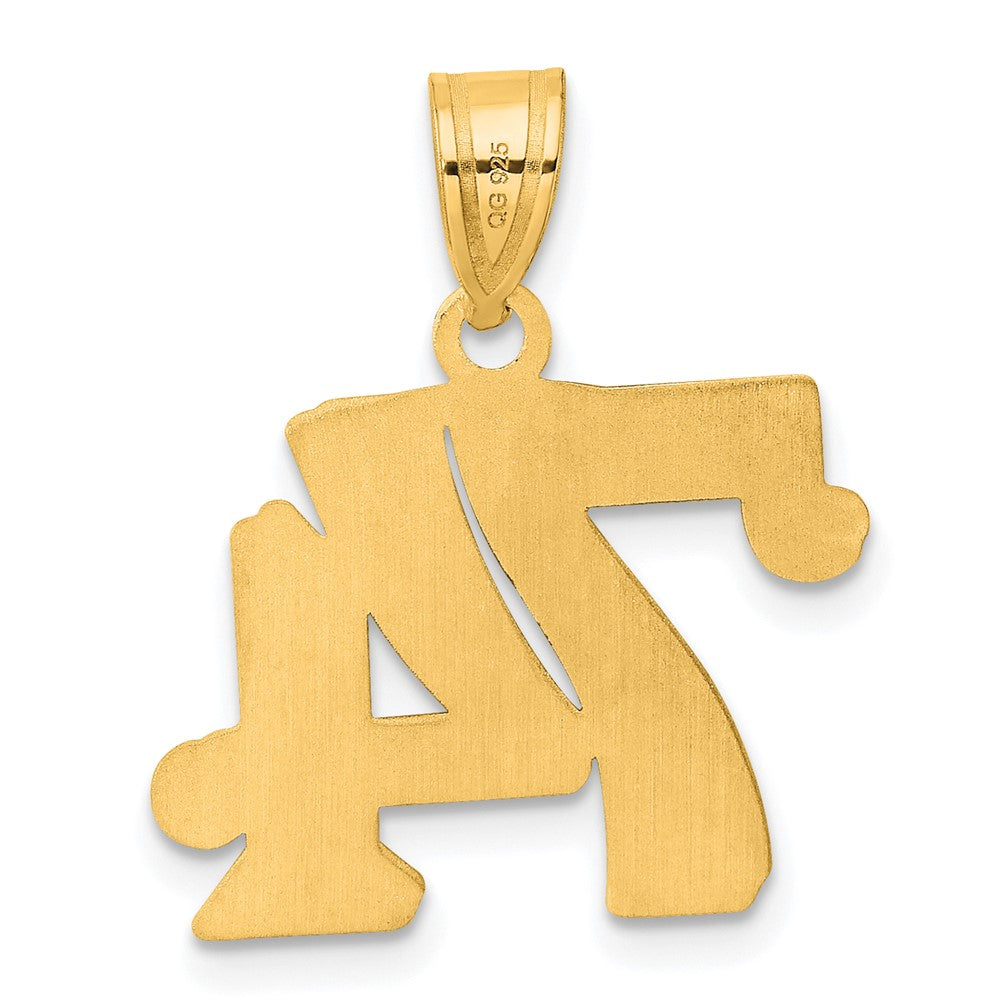 14k Polished Etched Number 74 Pendant