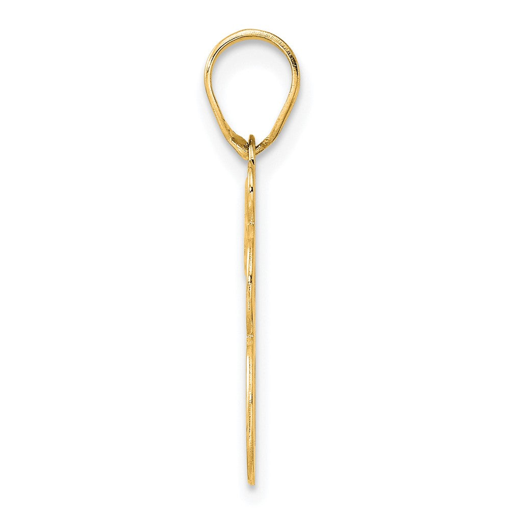 14k Polished Etched Number 78 Pendant