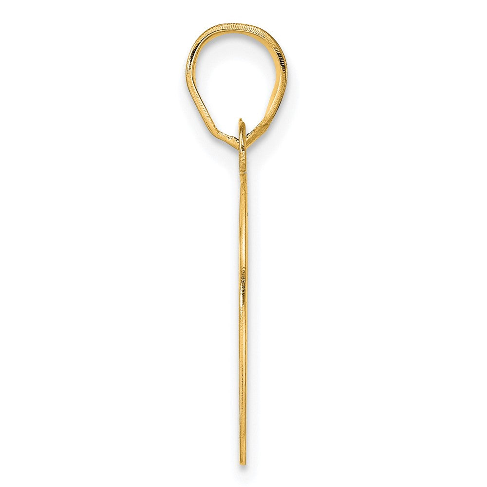 14k Polished Etched Number 80 Pendant