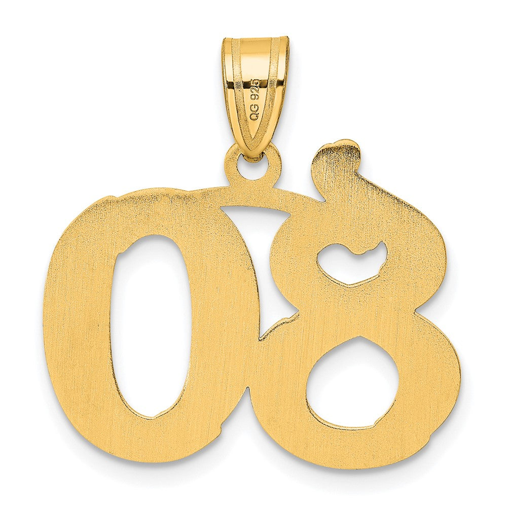 14k Polished Etched Number 80 Pendant