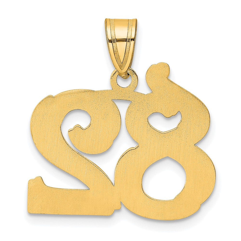 14k Polished Etched Number 82 Pendant