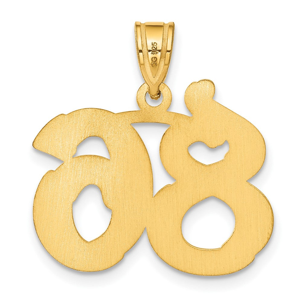 14k Polished Etched Number 86 Pendant
