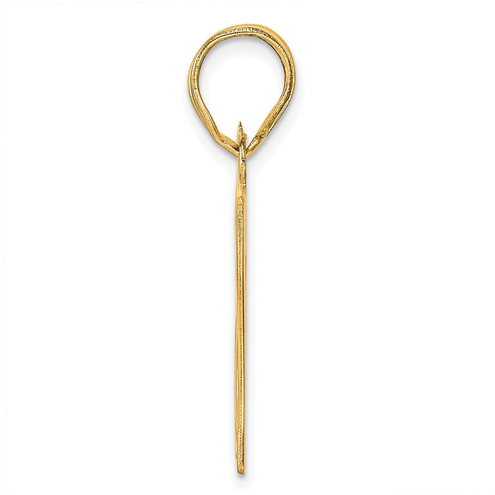 14k Polished Etched Number 87 Pendant