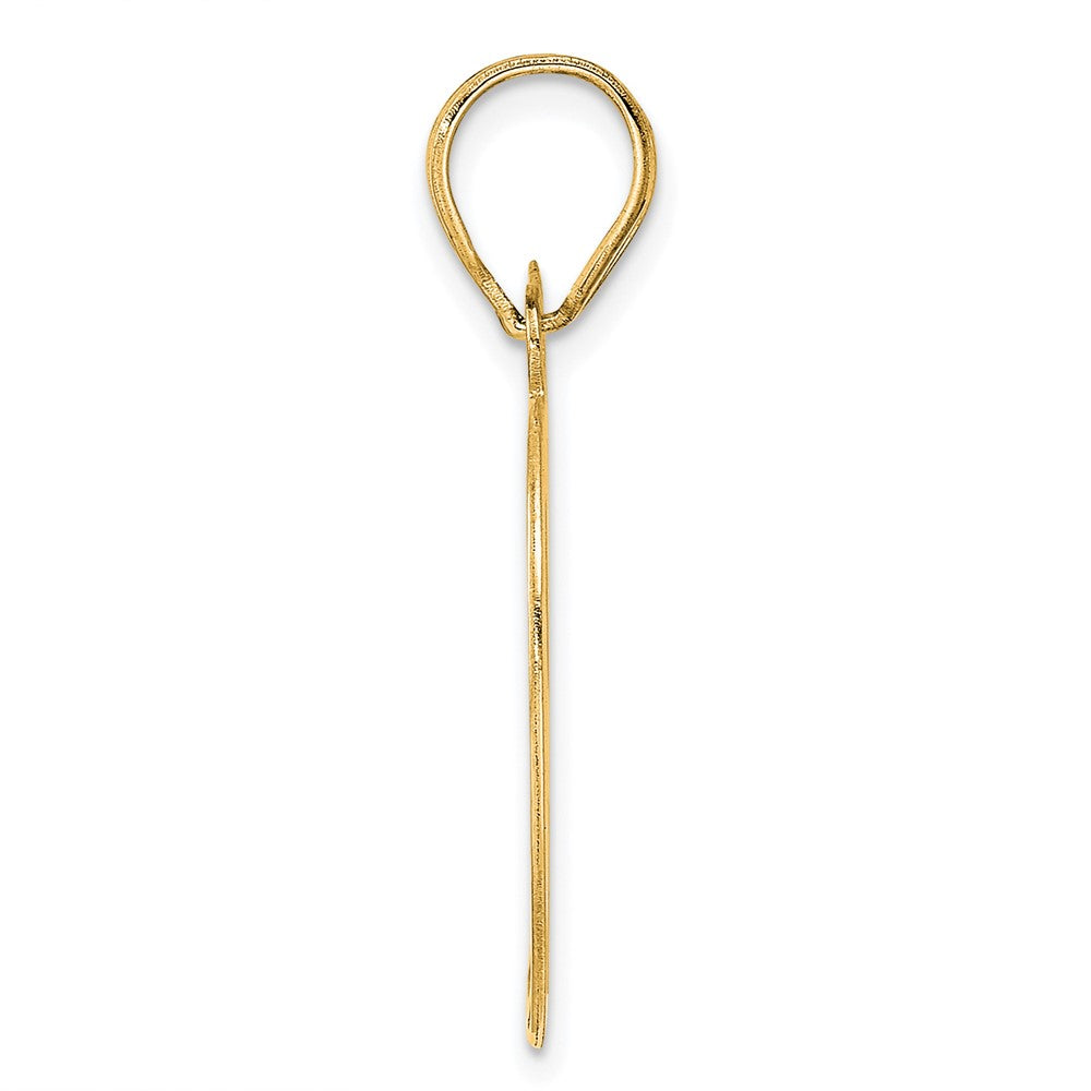 14k Polished Etched Number 89 Pendant