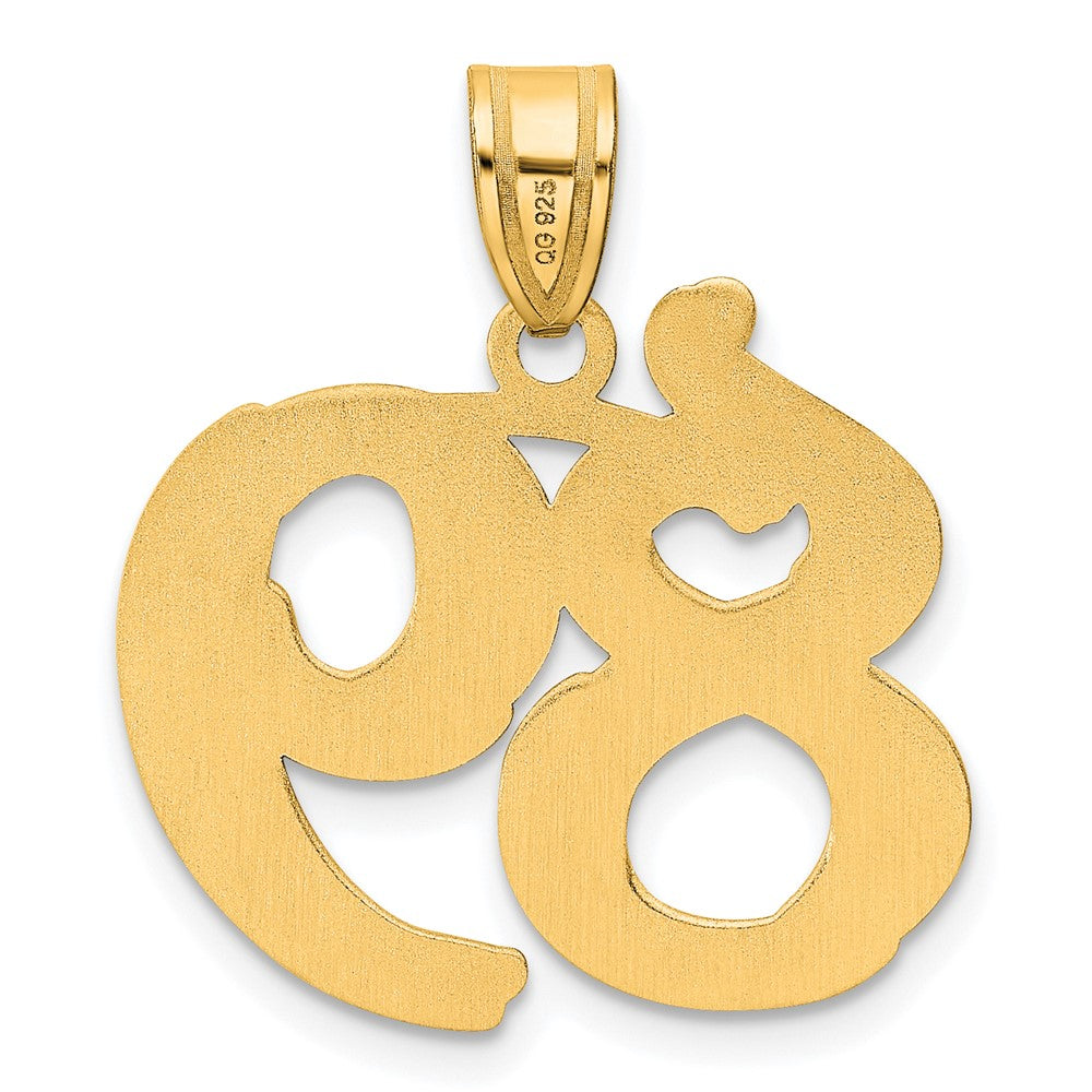 14k Polished Etched Number 89 Pendant