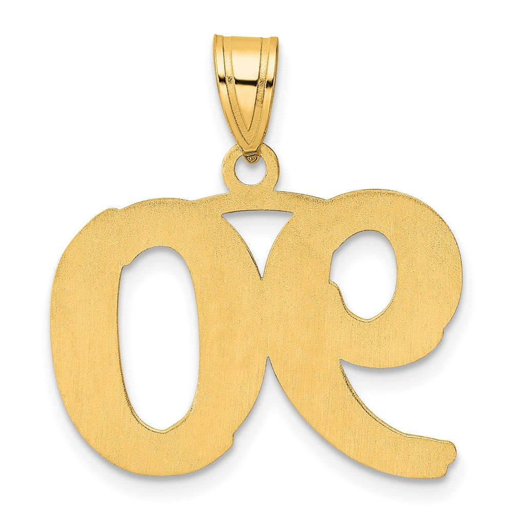 14k Polished Etched Number 90 Pendant