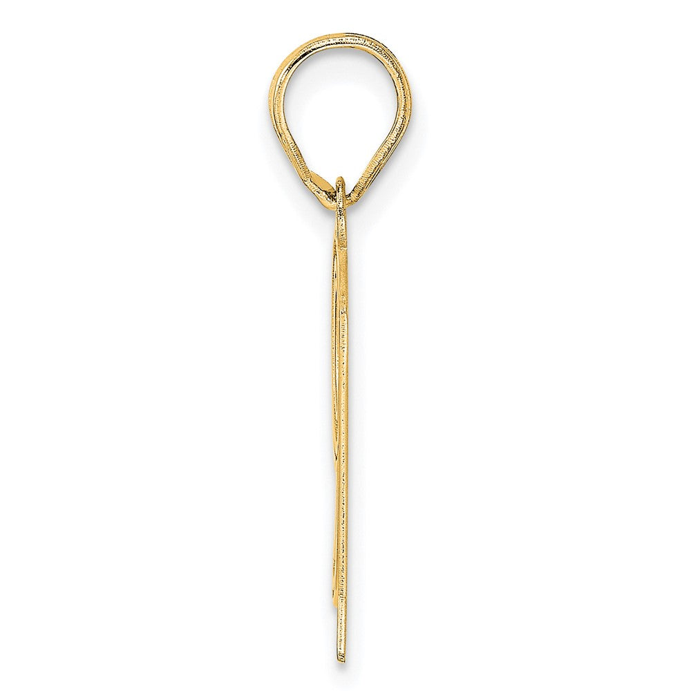 14k Polished Etched Number 91 Pendant