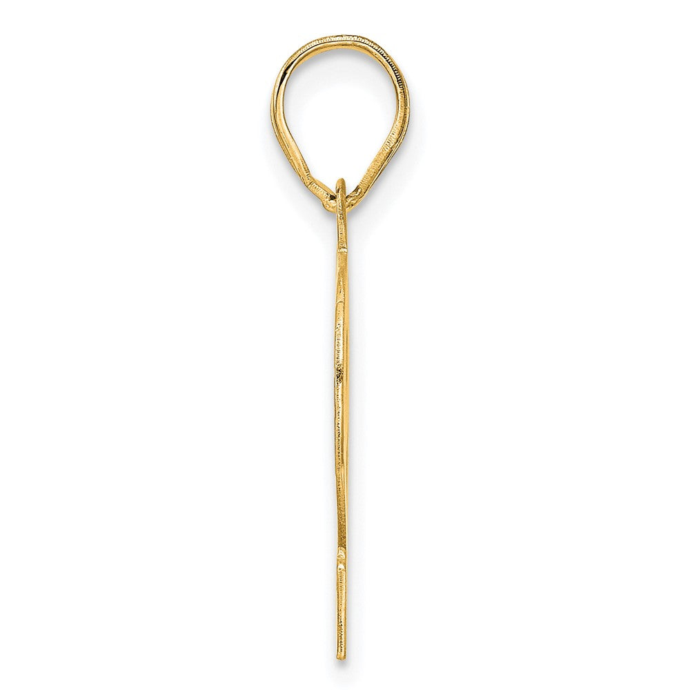 14k Polished Etched Number 92 Pendant