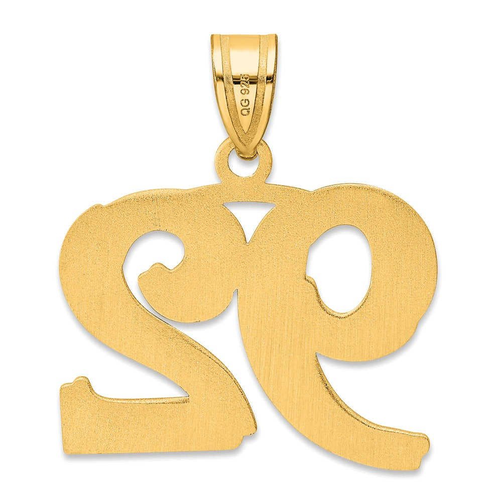 14k Polished Etched Number 92 Pendant