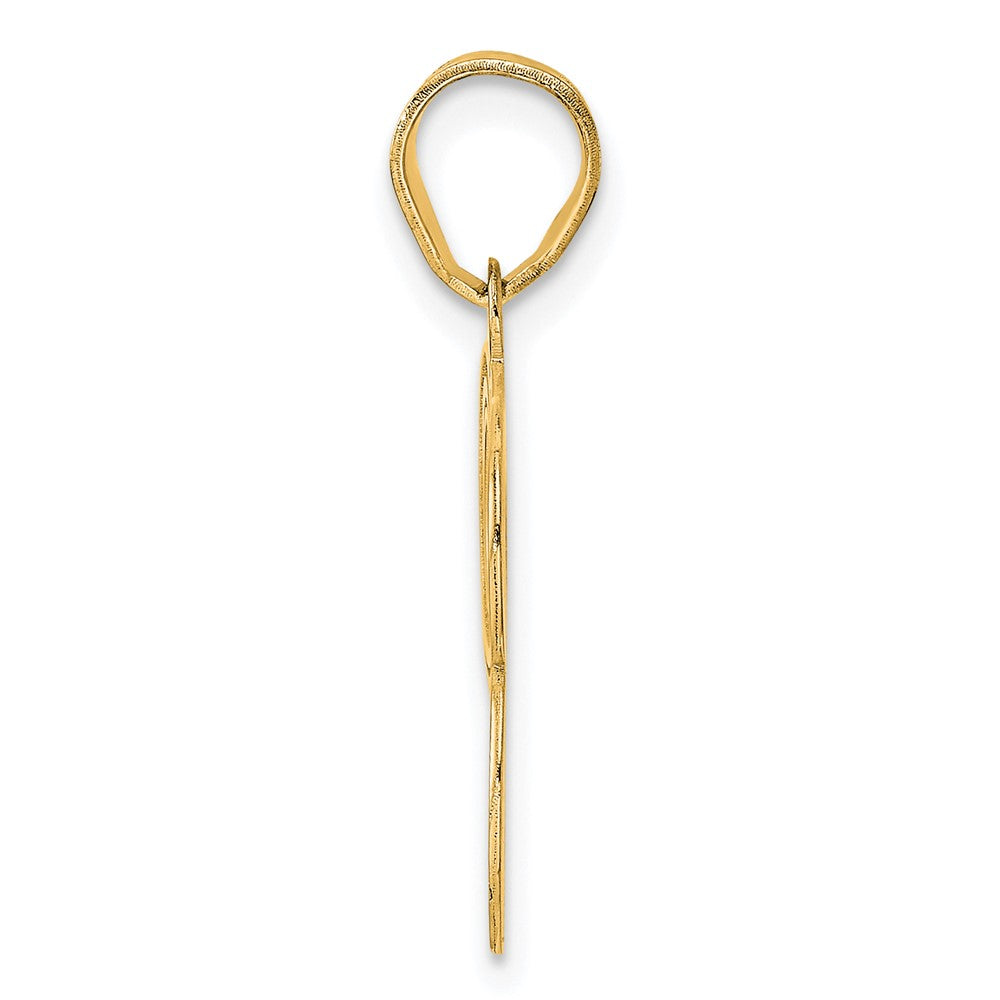 14k Polished Etched Number 93 Pendant