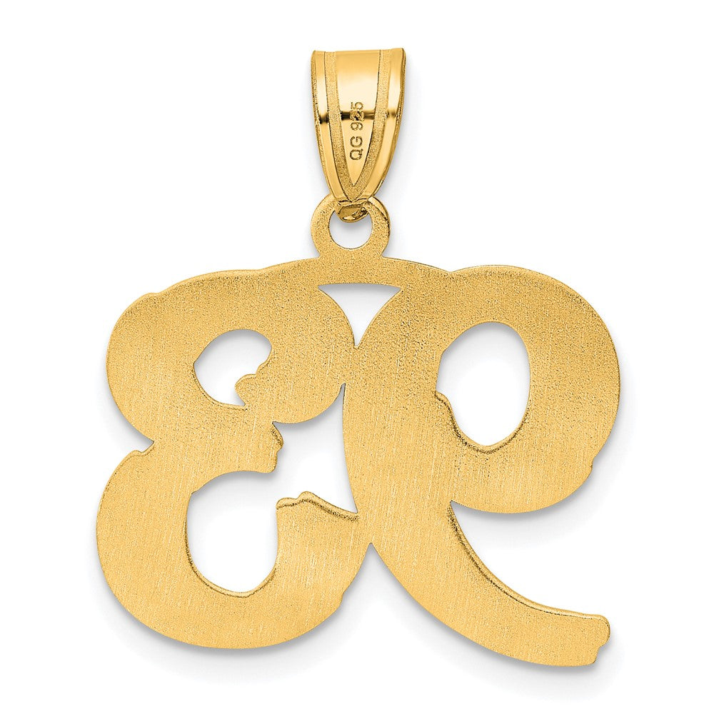 14k Polished Etched Number 93 Pendant
