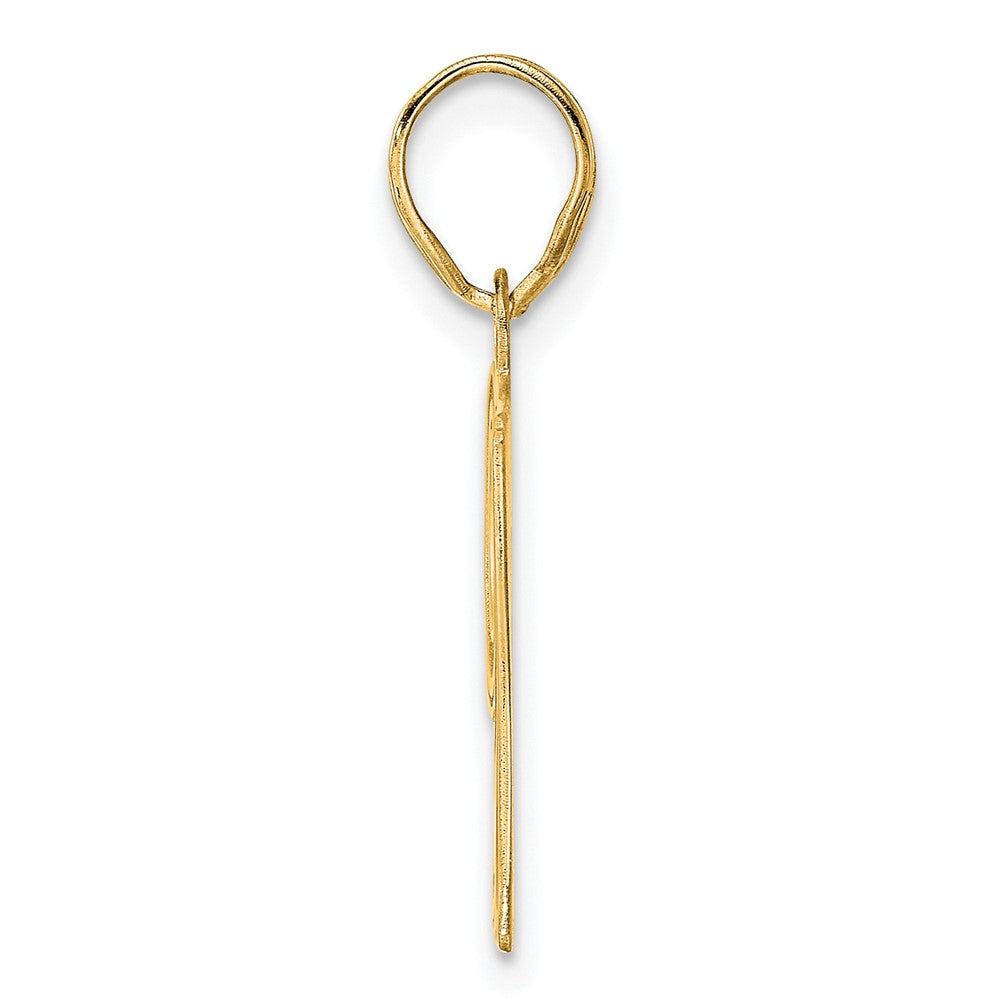 14k Polished Etched Number 97 Pendant