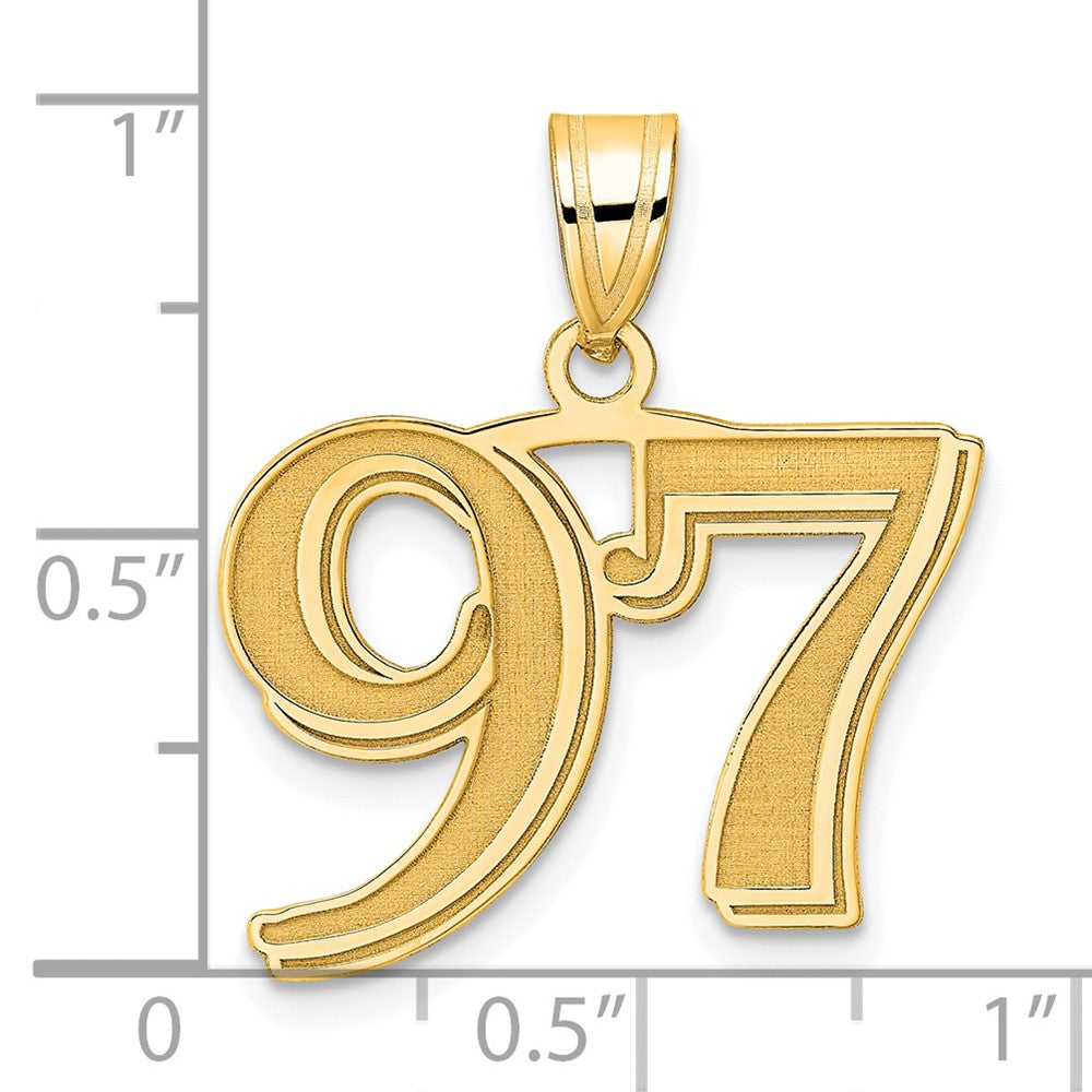 14k Polished Etched Number 97 Pendant
