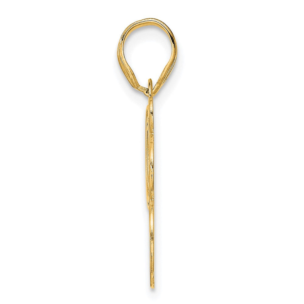 14k Polished Etched Number 98 Pendant