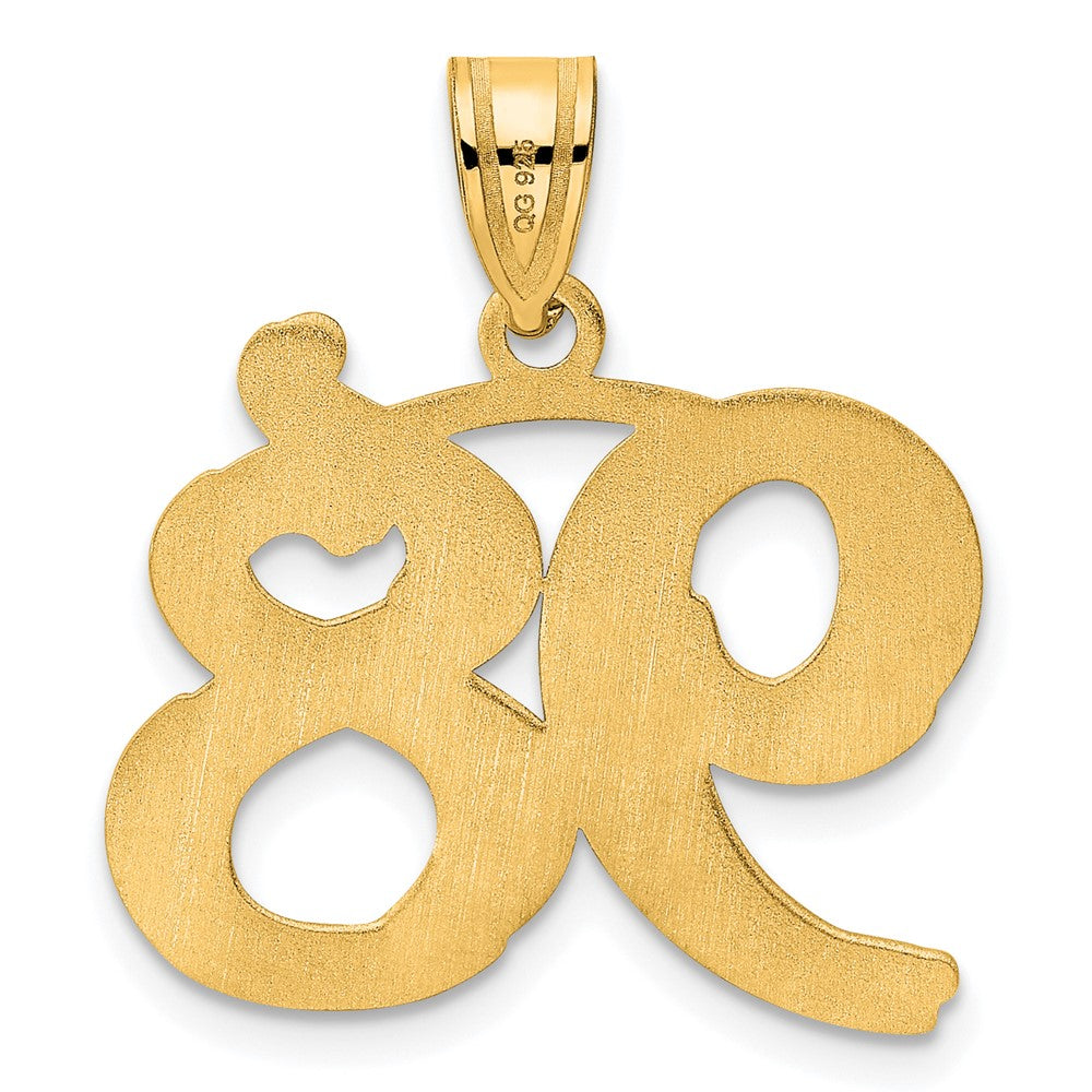14k Polished Etched Number 98 Pendant